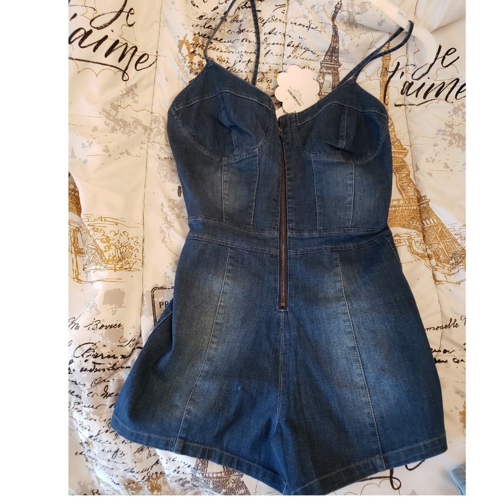 Jean shorts romper
